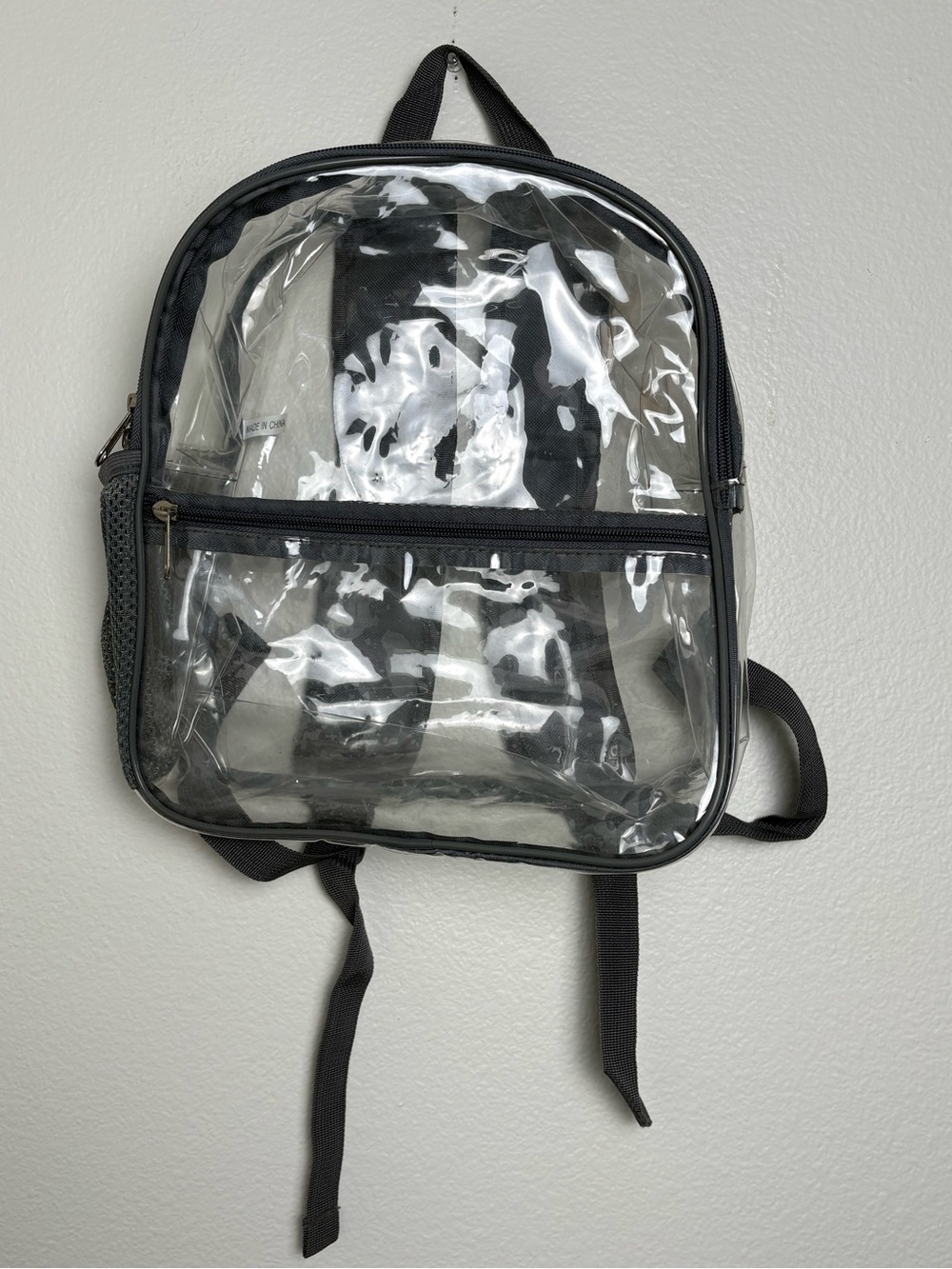 Clear Black-Trim Transparent Backpack